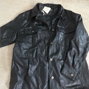 Women’s Black Leather shacket